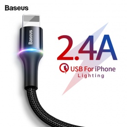 Baseus kabel USB dla ładowarka do iPhone’a 2.4A szybka danych ładowania telefonu komórkowego kable do iPhone Xs Max Xr X 8 7 6 6