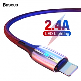 Baseus oświetlenie kabel USB dla iPhone Xs Max Xr X S 2.4A szybko kabel danych do ładowania dla iPhone 8 7 6 iPad ładowarki do t