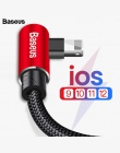 Baseus przewód USB z wtyczką kątową 90° dla iPhone XS Max XR X 8 7 6 6 s 5 5S iPad szybka ładowarka do ładowania danych adapter 