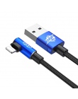 Baseus przewód USB z wtyczką kątową 90° dla iPhone XS Max XR X 8 7 6 6 s 5 5S iPad szybka ładowarka do ładowania danych adapter 