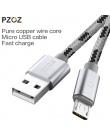 PZOZ kabel Micro USB szybkie ładowanie adapter do ładowarki danych kabel do Samsung Xiaomi Huawei MEIZU SONY z systemem Android 