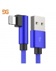 GUSGU przewód USB z wtyczką kątową 90° dla iPhone X 6 6 s 7 8 szybki kabel do ładowania dla iPad ładowarka USB kabel L typ kabel