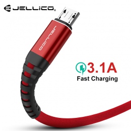 Jellico 120 CM o wysokiej wytrzymałości kabel Micro USB do Samsung Xiaomi LG USB 3.1A szybkie ładowanie danych pleciony ładowark