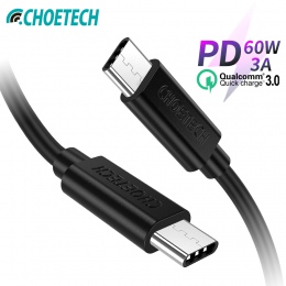 CHOETECH USB typu C do kabel USB typu C do Samsung Galaxy S9 Plus wsparcie PD 60 W QC3.0 3A szybkie ładowanie kabel do urządzeń 