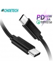 CHOETECH USB typu C do kabel USB typu C do Samsung Galaxy S9 Plus wsparcie PD 60 W QC3.0 3A szybkie ładowanie kabel do urządzeń 