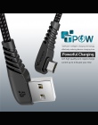 TIEGEM 90 stopni kabel Micro USB 2A szybka ładowarka kabel do transmisji danych pleciony kabel USB telefon komórkowy ładowarka U