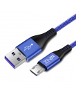 ZNP kabel Micro USB 3A Nylon szybkie ładowanie USB kabel do transmisji danych dla Samsung Xiaomi uwaga 4 tabletu z systemem Andr