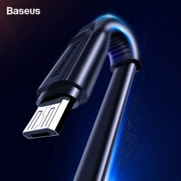 Baseus płaski kabel Micro USB szybko kabel danych do ładowania dla Samsung A8 A7 2018 Android ładowarki do telefonu komórkowego 