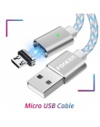 FONKEN magnetyczny micro USB kabel telefoniczny magnes Mini kabel USB 1 m 2.4A szybka ładowarka przewód zasilający Led synchroni