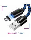 FONKEN magnetyczny micro USB kabel telefoniczny magnes Mini kabel USB 1 m 2.4A szybka ładowarka przewód zasilający Led synchroni