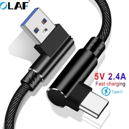 OLAF 3 M USB typu C 90 szybkie ładowanie kabel usb c typu c przewód danych z systemem Android ładowarka usb -c kabel USB dla Sam