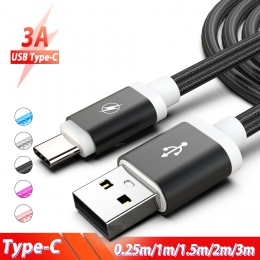 Typ C Kabel 3 m 2 m 1.5 m 1 m 25 cm krótki Cabo USB Kabel dla Nokia 8 xiaomi Mi8 Mi9 SE LG V30 Samsung S10 S10e Usb C kabel do ł