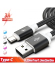 Typ C Kabel 3 m 2 m 1.5 m 1 m 25 cm krótki Cabo USB Kabel dla Nokia 8 xiaomi Mi8 Mi9 SE LG V30 Samsung S10 S10e Usb C kabel do ł