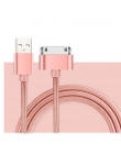 SUPTEC 30 kabel USB pin dla iPhone 4S 4 metalowa wtyczka Nylon pleciony drut kabel ładowarki szybkie ładowanie danych przewód do