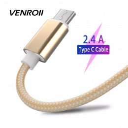 Kabel USB typu C 2.4A szybkie ładowanie smartfona z systemem Android synchronizacji danych ładowarka kabel nylonowy do Samsung G