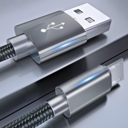 1 m Micro przewód usb Metal Nylon warkocz kabel Microusb do ładowania danych kabel Micro usb do Samsung Xiaomi Huawei HTC Sony l