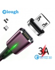 Elough 3 w 1 magnetyczny ładowania dla iphone xs max xr x 8 7 plus 6 5 6 kabla typ c micro usb kabel telefoniczny led z magnesem