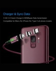 Elough 3 w 1 magnetyczny ładowania dla iphone xs max xr x 8 7 plus 6 5 6 kabla typ c micro usb kabel telefoniczny led z magnesem