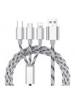 3 w 1 kabel USB do ładowania dla iPhone X 8 7 6 5 Micro kabel USB typu C do Samsung galaxy S9 S8 szybki kabel do ładowania ładow