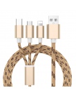 3 w 1 kabel USB do ładowania dla iPhone X 8 7 6 5 Micro kabel USB typu C do Samsung galaxy S9 S8 szybki kabel do ładowania ładow