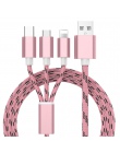 3 w 1 kabel USB do ładowania dla iPhone X 8 7 6 5 Micro kabel USB typu C do Samsung galaxy S9 S8 szybki kabel do ładowania ładow