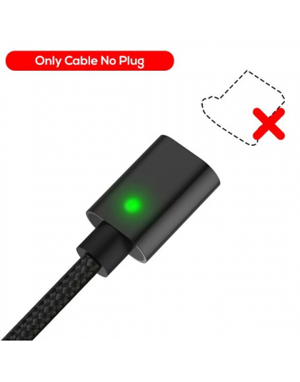 TOPK 2.4A magnetyczny micro USB kabel, zmodernizowane nylonu pleciony wskaźnik LED ładowarka z kablem USB dla słuchawki micro US