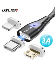 USLION magnetyczne szybko kabel Micro USB do ładowania telefonu kabel danych dla Androida drutu magnes ładowarka do Samsunga Xia