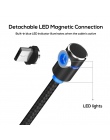 TOPK L-Line1 1 M i 2 M LED magnetyczny Micro USB kabel 90 stopni L kształt magnes kabel do ładowarki USB do Micro port USB i złą