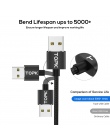 TOPK L-Line1 1 M i 2 M LED magnetyczny Micro USB kabel 90 stopni L kształt magnes kabel do ładowarki USB do Micro port USB i złą