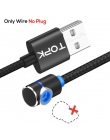 TOPK L-Line1 1 M i 2 M LED magnetyczny Micro USB kabel 90 stopni L kształt magnes kabel do ładowarki USB do Micro port USB i złą