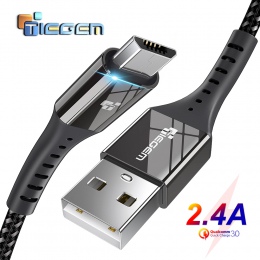 TIEGEM kabel Micro USB 2.4A Nylon szybkie ładowanie USB kabel do transmisji danych dla Samsung Xiaomi telefonu komórkowego z sys