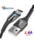 TIEGEM kabel Micro USB 2.4A Nylon szybkie ładowanie USB kabel do transmisji danych dla Samsung Xiaomi telefonu komórkowego z sys