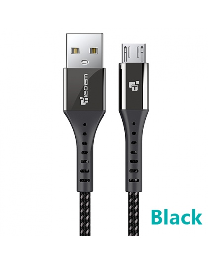 TIEGEM kabel Micro USB 2.4A Nylon szybkie ładowanie USB kabel do transmisji danych dla Samsung Xiaomi telefonu komórkowego z sys