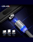 USLION magnetyczny kabel USB Micro kabel USB typu C do Samsung Galaxy S10 S10e dla iPhone XR Xs Max 8 7 6 1 M 2 M 2A magnes łado