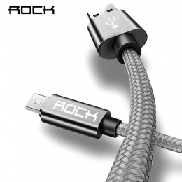 ROCK kabel Micro USB do samsung Xiaomi szybkie ładowanie Metal Nylon pleciony danych przewód do synchronizacji 1.8 M 1 M kabel d