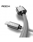 ROCK kabel Micro USB do samsung Xiaomi szybkie ładowanie Metal Nylon pleciony danych przewód do synchronizacji 1.8 M 1 M kabel d