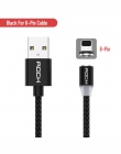 ROCK Metal magnetyczny kabel USB do iphone'a typu C Micro 2.4A szybka ładowarka oświetlenie Led światło dla Xiaomi Huawei telefo