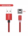 ROCK Metal magnetyczny kabel USB do iphone'a typu C Micro 2.4A szybka ładowarka oświetlenie Led światło dla Xiaomi Huawei telefo