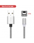 ROCK Metal magnetyczny kabel USB do iphone'a typu C Micro 2.4A szybka ładowarka oświetlenie Led światło dla Xiaomi Huawei telefo