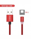 ROCK Metal magnetyczny kabel USB do iphone'a typu C Micro 2.4A szybka ładowarka oświetlenie Led światło dla Xiaomi Huawei telefo