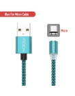 ROCK Metal magnetyczny kabel USB do iphone'a typu C Micro 2.4A szybka ładowarka oświetlenie Led światło dla Xiaomi Huawei telefo