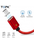 TOPK magnetyczny USB Micro kabel USB typu C magnes ładowarka do ładowania danych telefon komórkowy kable do Samsung Xiaomi kabel