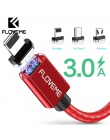 FLOVEME 3A kabel magnetyczny dla iPhone X XR Micro USB kabel oświetleniowy szybkie ładowanie ładowarka kabel USB typu C do Samsu