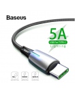 Baseus aktualizacji kabel USB typu C 5A szybkie ładowanie dla Huawei P20 Pro 2A szybkie ładowanie USB-C kabel do Xiaomi redmi no