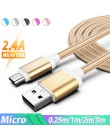 25 cm 1 m 1.5 m 2 m 3 m ładowarka micro USB Kabel Microusb długi Kabel Kabel z systemem Android przewód ładowarki do Samsung j3 