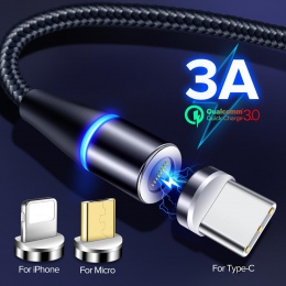 INIU 2 M kabel magnetyczny 3A mikro szybka ładowarka USB ładowania dla iPhone XS XR Samsung S9 magnes kabel USB typu C z systeme