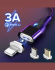 GETIHU 2 m kabel magnetyczny szybko 3A dla iPhone XS Samsung ładowarka szybkie ładowanie 3.0 Micro USB typu C na telefon z magne