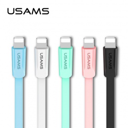 USAMS płaski kabel USB dla iPhone 6 kabel 2A lekki przewód dla iPhone X XS 8 7 6 s 5S se 2 m kabel do telefonu komórkowego dla i