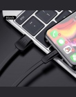 USAMS płaski kabel USB dla iPhone 6 kabel 2A lekki przewód dla iPhone X XS 8 7 6 s 5S se 2 m kabel do telefonu komórkowego dla i