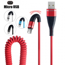 1.2 M telefon z micro usb kabel ryby ogon wiosna trwałe kabel do transmisji danych szybkie ładowanie dla telefonów z systemem An